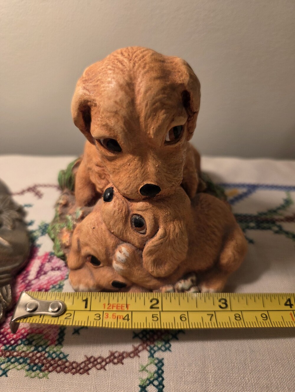 Handpainted Stoneware "Goldie" Dogs Figure